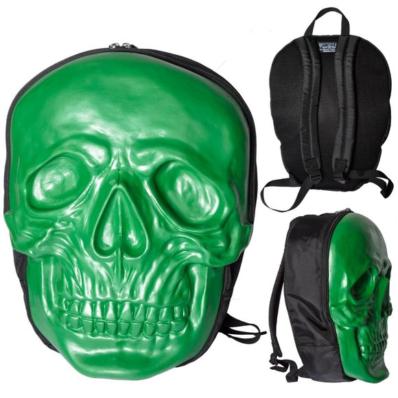 Other - Gothic Punk Green Latex Skull Backpack NWT